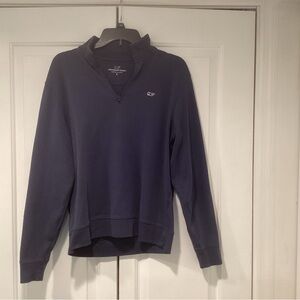 Vineyard Vines Men's Dark Blue Zip-Up Whale logo preppy sweater size small